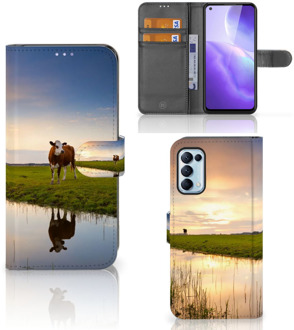 B2Ctelecom Smartphone Hoesje OPPO Find X3 Lite Flip Case Koe