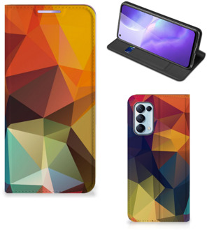 B2Ctelecom Smartphone Hoesje OPPO Find X3 Lite Leuk Book Case Polygon Color