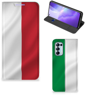 B2Ctelecom Smartphone Hoesje OPPO Find X3 Lite Leuk Bookcase Italiaanse Vlag