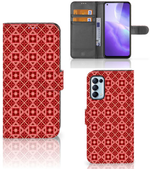 B2Ctelecom Smartphone Hoesje OPPO Find X3 Lite Wallet Book Case Batik Red