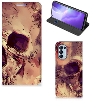 B2Ctelecom Smartphone Hoesje OPPO Find X3 Lite Wallet Case Skullhead