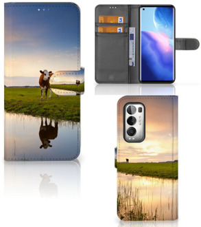 B2Ctelecom Smartphone Hoesje OPPO Find X3 Neo 5G Flip Case Koe