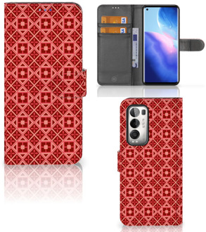 B2Ctelecom Smartphone Hoesje OPPO Find X3 Neo 5G Wallet Book Case Batik Red