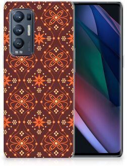 B2Ctelecom Smartphone hoesje OPPO Find X3 Neo Leuk Case Batik Brown