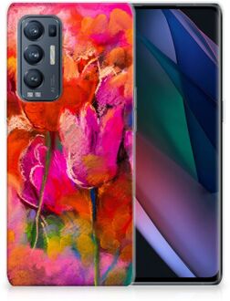 B2Ctelecom Smartphone hoesje OPPO Find X3 Neo Silicone Case Tulips