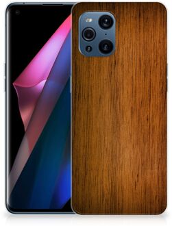 B2Ctelecom Smartphone hoesje OPPO Find X3 | X3 Pro Leuk Case Super als Vaderdag Cadeaus Donker Hout