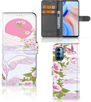 B2Ctelecom Smartphone Hoesje OPPO Reno 4 Pro 5G Book Style Case Bird Standing