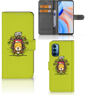 B2Ctelecom Smartphone Hoesje OPPO Reno 4 Pro 5G Flipcover Doggy Biscuit