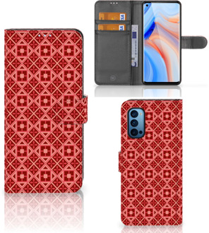 B2Ctelecom Smartphone Hoesje OPPO Reno 4 Pro 5G Wallet Book Case Batik Red