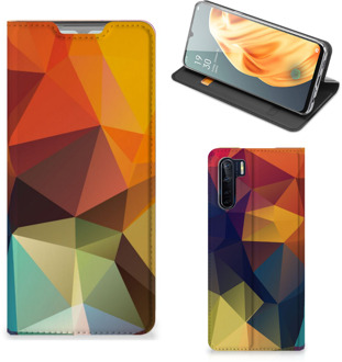 B2Ctelecom Smartphone Hoesje OPPO Reno3 | A91 Leuk Book Case Polygon Color