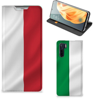 B2Ctelecom Smartphone Hoesje OPPO Reno3 | A91 Leuk Bookcase Italiaanse Vlag