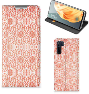 B2Ctelecom Smartphone Hoesje OPPO Reno3 | A91 Mobiel Hoesje Pattern Orange