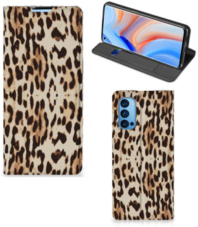 B2Ctelecom Smartphone Hoesje OPPO Reno4 Pro 5G Book Cover Leopard