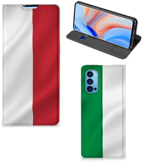 B2Ctelecom Smartphone Hoesje OPPO Reno4 Pro 5G Leuk Bookcase Italiaanse Vlag