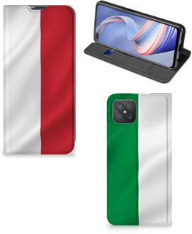 B2Ctelecom Smartphone Hoesje OPPO Reno4 Z 5G Leuk Bookcase Italiaanse Vlag