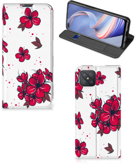 B2Ctelecom Smartphone Hoesje OPPO Reno4 Z 5G Mobiel Cover Blossom Red