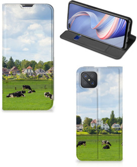 B2Ctelecom Smartphone Hoesje OPPO Reno4 Z 5G Wallet Book Case Hollandse Koeien