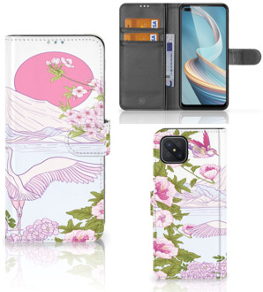 B2Ctelecom Smartphone Hoesje OPPO Reno4 Z Book Style Case Bird Standing