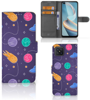 B2Ctelecom Smartphone Hoesje OPPO Reno4 Z Flip Case Portemonnee Space