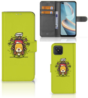 B2Ctelecom Smartphone Hoesje OPPO Reno4 Z Flipcover Doggy Biscuit