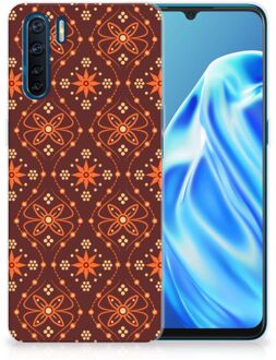 B2Ctelecom Smartphone hoesje OPPP A91 Leuk Case Batik Brown