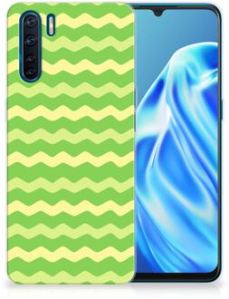 B2Ctelecom Smartphone hoesje OPPP A91 TPU Case Waves Green