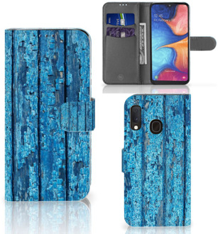 B2Ctelecom Smartphone Hoesje Samsung A20e Book Style Case Blauw Wood