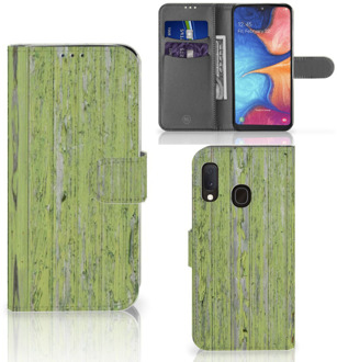 B2Ctelecom Smartphone Hoesje Samsung A20e Book Style Case Green Wood