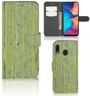 B2Ctelecom Smartphone Hoesje Samsung A30 Book Style Case Green Wood