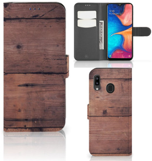 B2Ctelecom Smartphone Hoesje Samsung A30 Book Style Case Old Wood