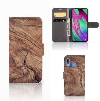 B2Ctelecom Smartphone Hoesje Samsung A40 Book Style Case Tree Trunk