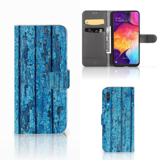 B2Ctelecom Smartphone Hoesje Samsung A50 Book Style Case Blauw Wood