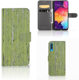 B2Ctelecom Smartphone Hoesje Samsung A50 Book Style Case Green Wood