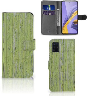 B2Ctelecom Smartphone Hoesje Samsung A51 Book Style Case Green Wood