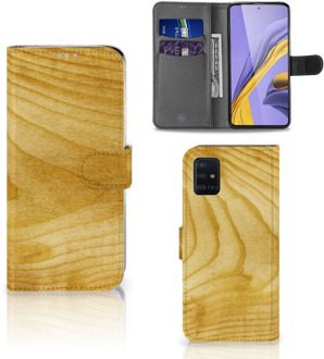 B2Ctelecom Smartphone Hoesje Samsung A51 Book Style Case Licht Hout