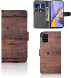 B2Ctelecom Smartphone Hoesje Samsung A51 Book Style Case Old Wood