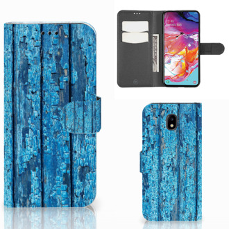 B2Ctelecom Smartphone Hoesje Samsung A70 Book Style Case Blauw Wood