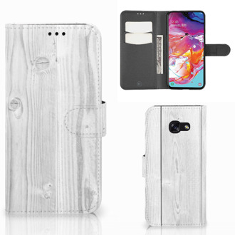 B2Ctelecom Smartphone Hoesje Samsung A70 Book Style Case White Wood