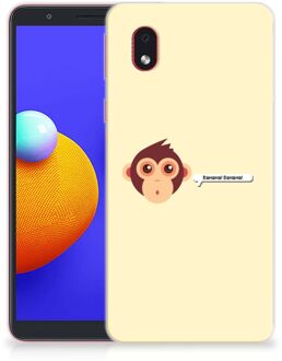 B2Ctelecom Smartphone hoesje Samsung Galaxy A01 Core Back Case Siliconen Hoesje met Foto Aap