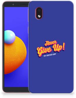 B2Ctelecom Smartphone hoesje Samsung Galaxy A01 Core Backcase Siliconen Hoesje Never Give Up