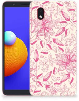 B2Ctelecom Smartphone hoesje Samsung Galaxy A01 Core Silicone Case Roze Bloemen