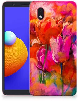 B2Ctelecom Smartphone hoesje Samsung Galaxy A01 Core Silicone Case Tulips