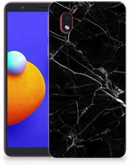 B2Ctelecom Smartphone hoesje Samsung Galaxy A01 Core Transparant Hoesje Marmer Zwart