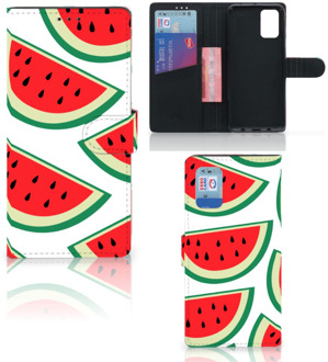 B2Ctelecom Smartphone Hoesje Samsung Galaxy A02s Flip Cover Samsung M02s Foto Hoesje ontwerpen Originele Cadeaus Watermelons