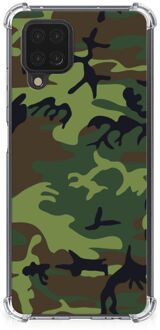 B2Ctelecom Smartphone hoesje Samsung Galaxy A12 Anti-shock Hoesje met foto met transparante rand Camouflage