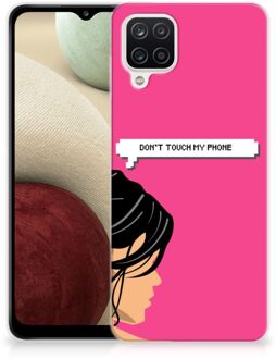 B2Ctelecom Smartphone hoesje Samsung Galaxy A12 Back Case Siliconen Hoesje Woman Don't Touch My Phone