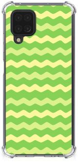 B2Ctelecom Smartphone hoesje Samsung Galaxy A12 Beschermhoesje met transparante rand Waves Green