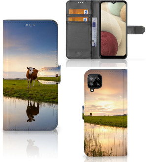 B2Ctelecom Smartphone Hoesje Samsung Galaxy A12 Flip Case Koe