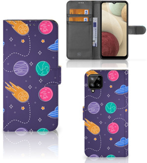 B2Ctelecom Smartphone Hoesje Samsung Galaxy A12 Flip Case Portemonnee Space