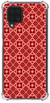 B2Ctelecom Smartphone hoesje Samsung Galaxy A12 Hoesje ontwerpen met transparante rand Batik Red